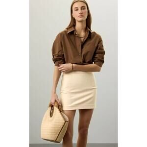 By Malene Birger Skirt Womens 36 Fabienne Tan Straight Classic Minimalist Career